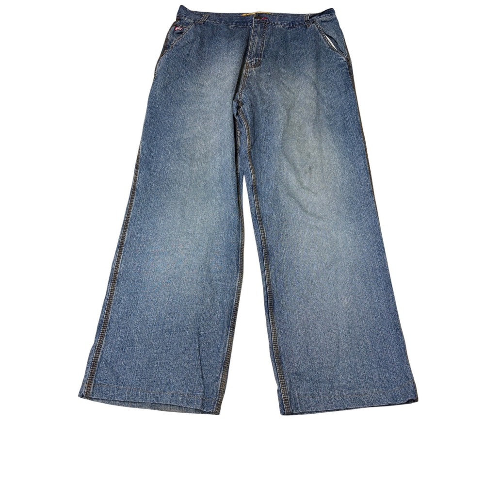 Vintage Mecca Wide Leg Carpenter Jeans Blue Denim Baggy 90s Y2K Mens 40x31